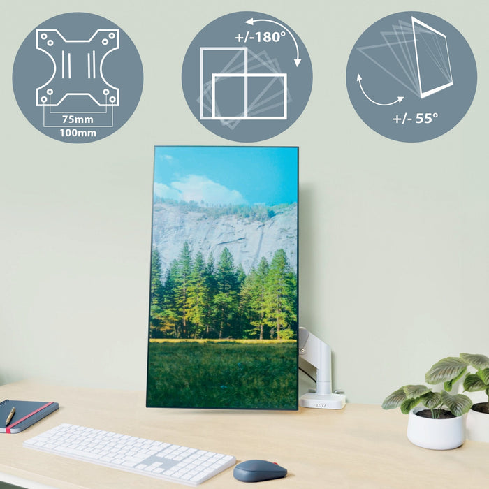 Leitz Ergo Single Monitor Arm Gris, 550x110x520
