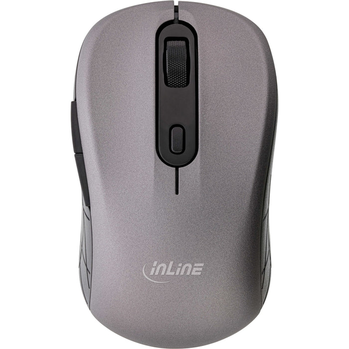 Ratón Inline 3 En 1, Bluetooth + 2x 2,4 Ghz, 5 Botones, Óptico, Gris/Negro