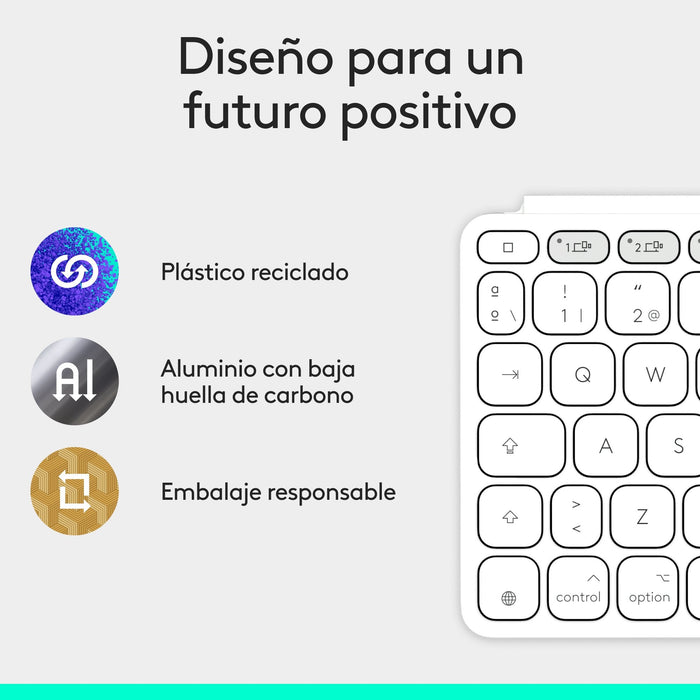 Teclado Español  Logitech 920-013011 Para Móvil Bluetooth Gris, Blanco