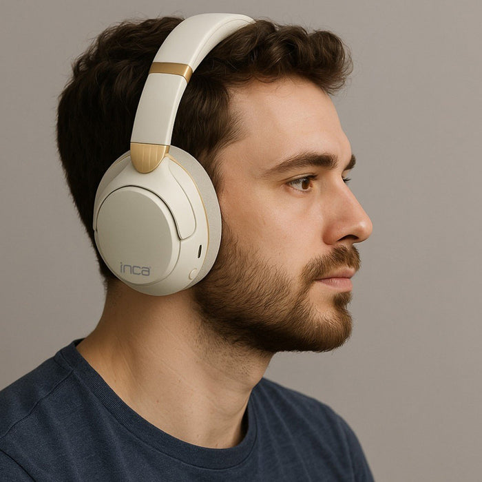 EAN 8681949015199 - Inca IBK-503B auricular y casco Auriculares Inalámbrico Diadema Llamadas/Música Bluetooth Blanco imagen 2