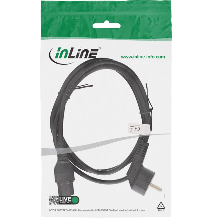 Cable De Alimentación Inline Cee7/7 En Ángulo A C15 Recto Negro 1m