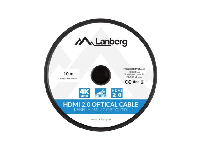 EAN 5901969440881 - Lanberg CA-HDMI-20FB-0100-BK cable HDMI 10 m HDMI tipo A (Estándar) Negro, Plata imagen 3