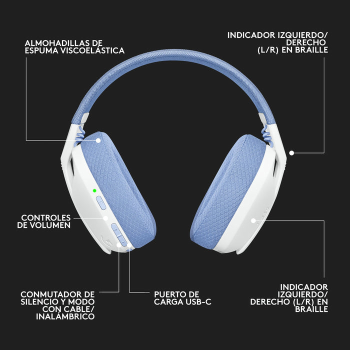EAN 5099206097490 - Logitech G 981-001074 auricular y casco Auriculares Inalámbrico Diadema Juego Bluetooth Blanco, Lila imagen 16