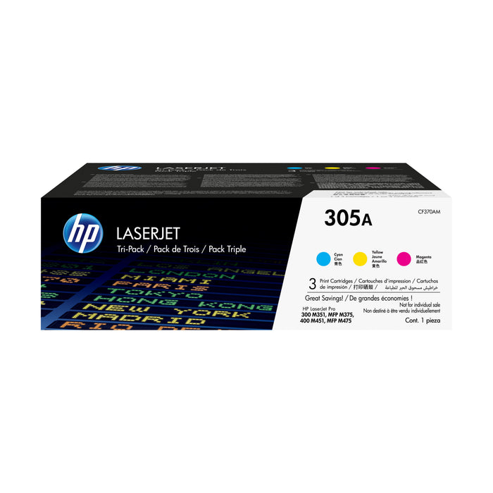 EAN 0887111403049 - HP 305A 3-pack Cyan/Magenta/Yellow Original LaserJet Toner Cartridges cartucho de tóner 3 pieza(s) Cian,  imagen 1