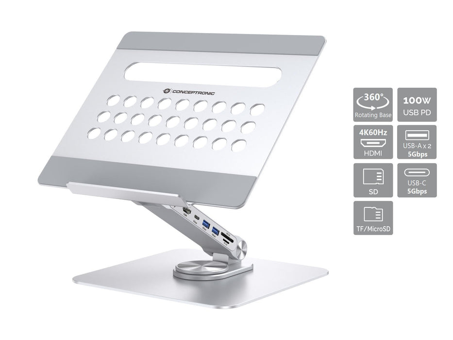 EAN 4015867236789 - Conceptronic DONN27G soporte para ordenador portátil Plata imagen 1