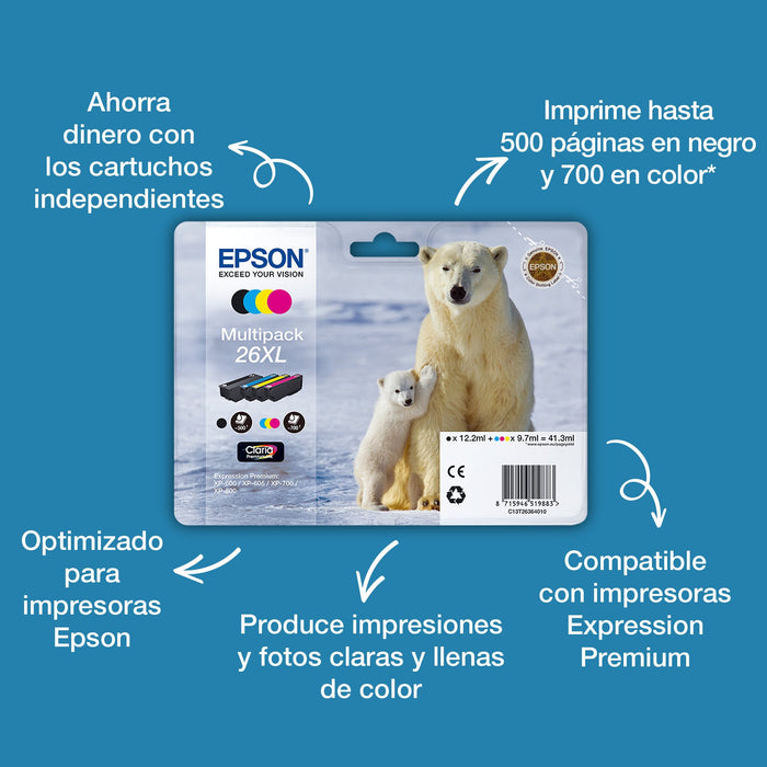 EAN 8715946625584 - Epson Polar bear C13T26124012 cartucho de tinta 1 pieza(s) Original Rendimiento estándar imagen 3