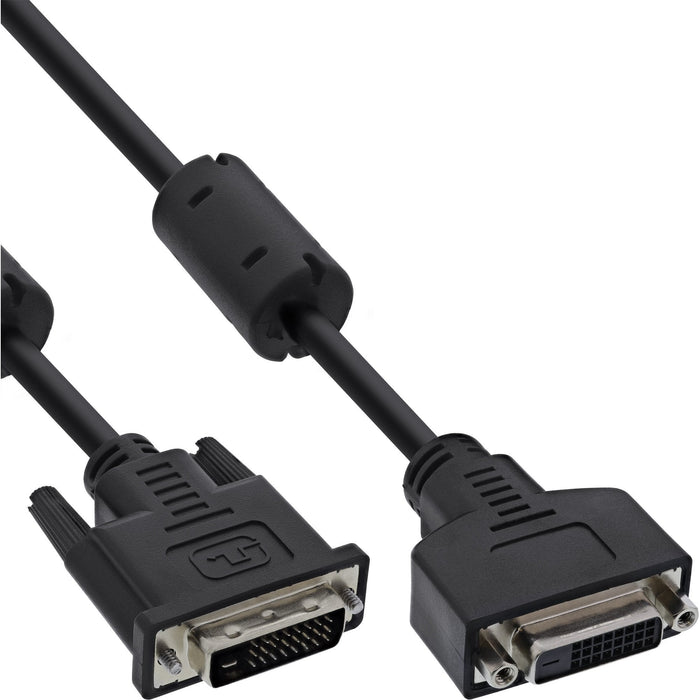Cable Inline Dvi-D 24+1 Macho A Hembra Dual Link 2 Ferritas Negro 3m