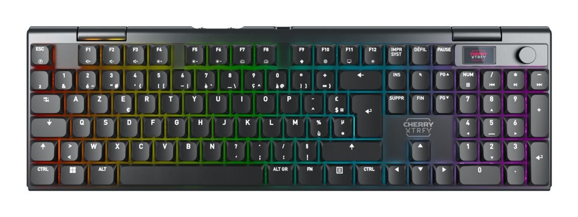 Cherry Xtrfy Mx 10.1 Wireless, Con Cable & Inalámbrico, Usb + Rf Wireless + Bluetooth, Mechanischer Switch, Azerty, Rgb-Led, Negro