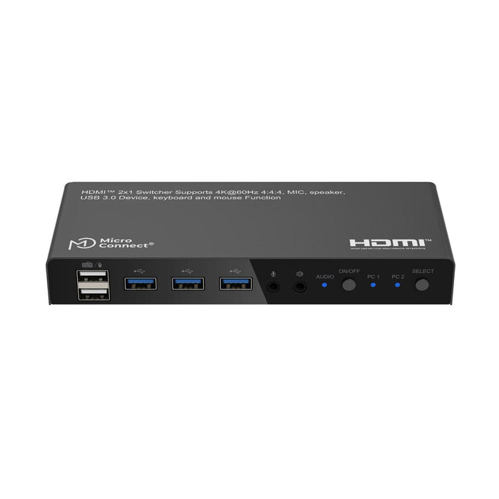 4k@60hz Hdmi Kvm Switch, 2x1  4:4:4, Usb 3.0