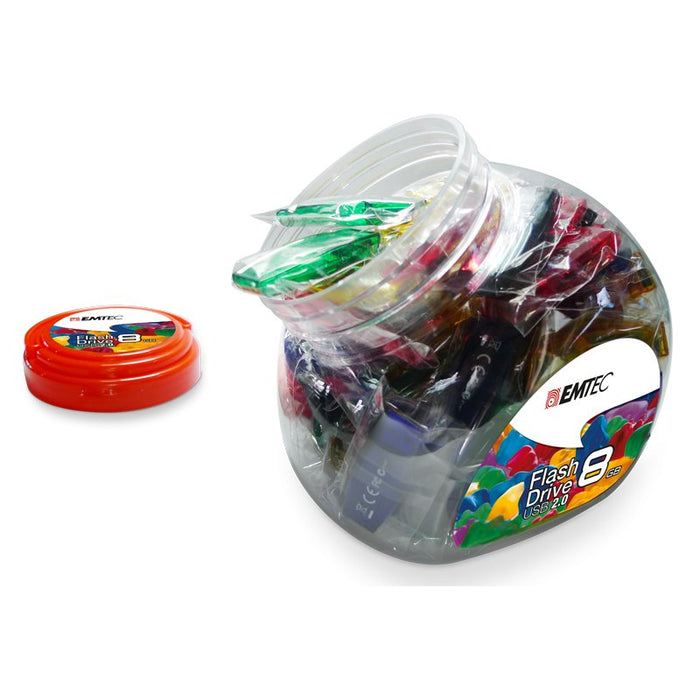 Emtec Usb2.0 C410 8gb Candy Jar 80 Pces