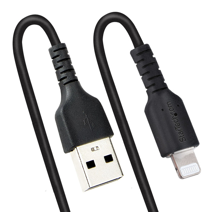 Usb To Lightning Cable - 1m    Cabl (3.3ft) Coiled Cable Black