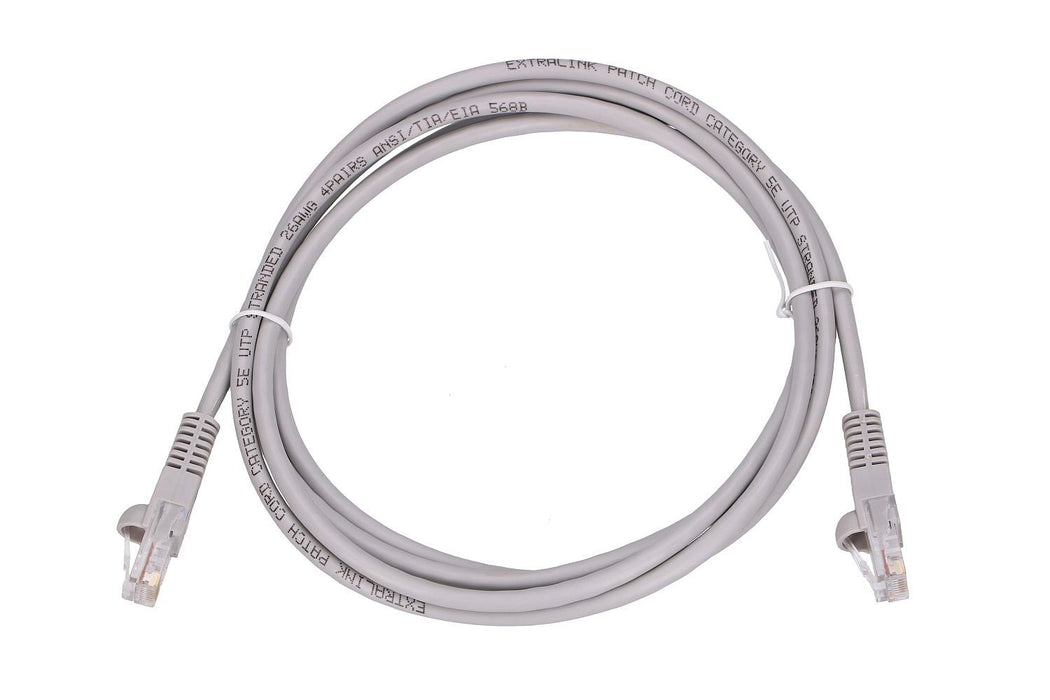 Extralink Lan Patchcord Cat.5e Utp 2m Twisted Pair Bare Copper  Gray