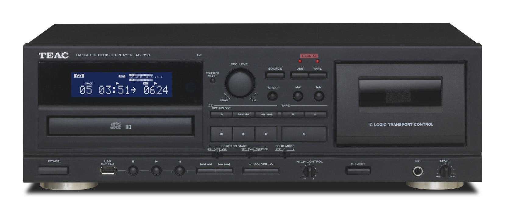 Teac Ad-850-Se/B Reproductor De Cd Reproductor De Cd Portátil Negro