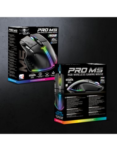 EAN 3700104455733 - Spirit of Gamer PRO M5 DARK WIRELESS ratón Juego mano derecha RF Wireless + Bluetooth + USB Type-C Óptico imagen 3