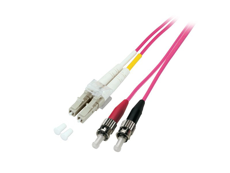 Cable De Red Lwl Duplex Om4 (Multimode, 50 125) Lc St, Lszh, Austauschbare Polarität, 1m, Good Connections®