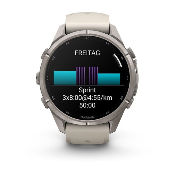 Garmin Fenix 9 Pro Titanio Con Correa De Silicona En Blanco Smartwatch 43mm