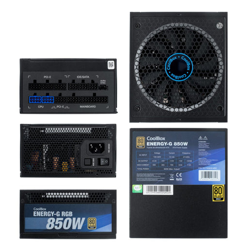 EAN 8436556143717 - CoolBox RGB-850 Rainbow unidad de fuente de alimentación 20+4 pin ATX Negro imagen 2