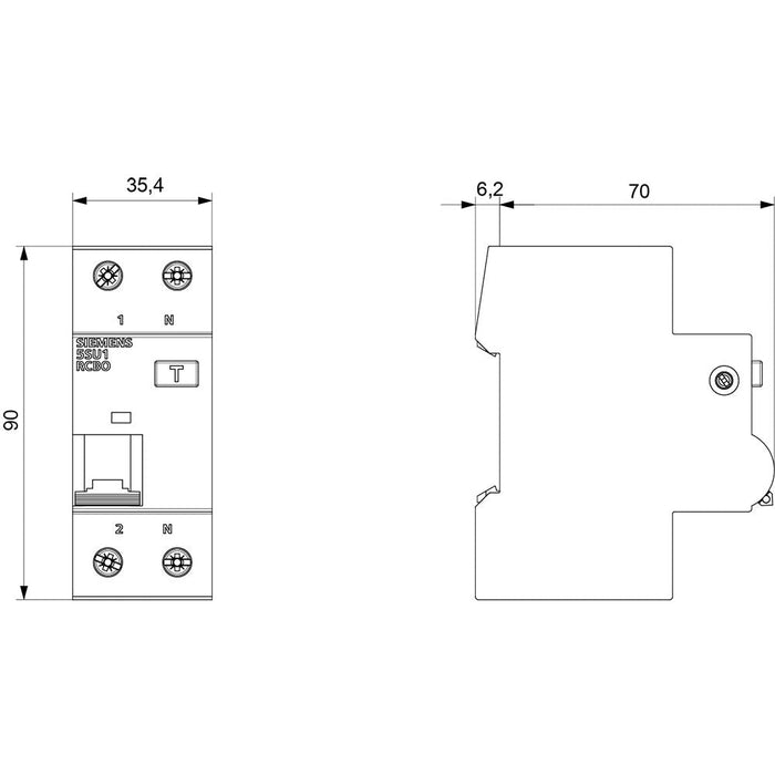 Siemens Fi-Ls Schalter 5su13566kk16 B 2x16a-0,03a 6ka