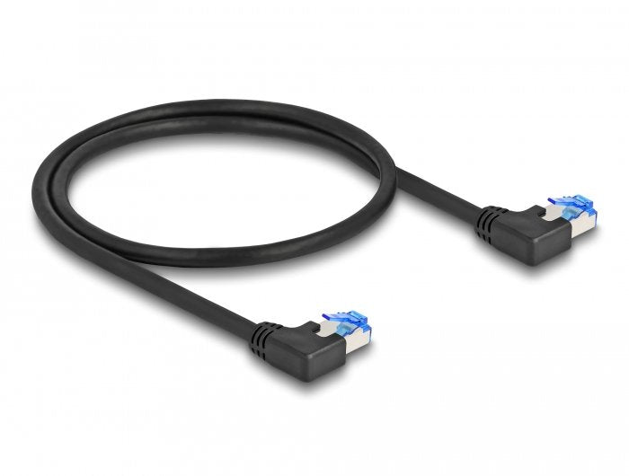 Delock 80209 Cable De Red Rj45 Cat.6a S/Ftp Acodado A La Izquierda 0,5 M Negro