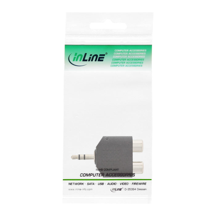Adaptador De Audio Inline De 3,5 Mm Macho A 2x Rca Estéreo Hembra