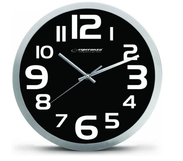 EAN 5901299929889 - Esperanza EHC013K Wall Clock - Zurich - Black Reloj de cuarzo Ovalado Negro, Blanco imagen 1