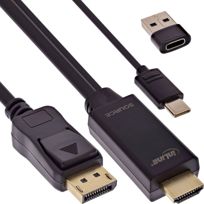 Inline® Hdmi A Displayport Converter Cable, 4k/60hz, Negro, 1.5m