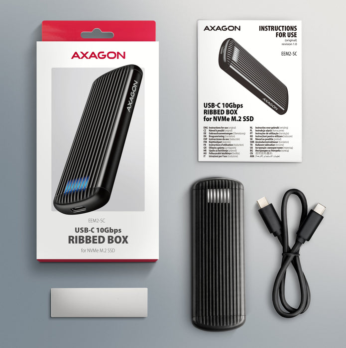 Ssd Acc Enclosure M.2 Nvme/Usb-C Eem2-Sc Axagon