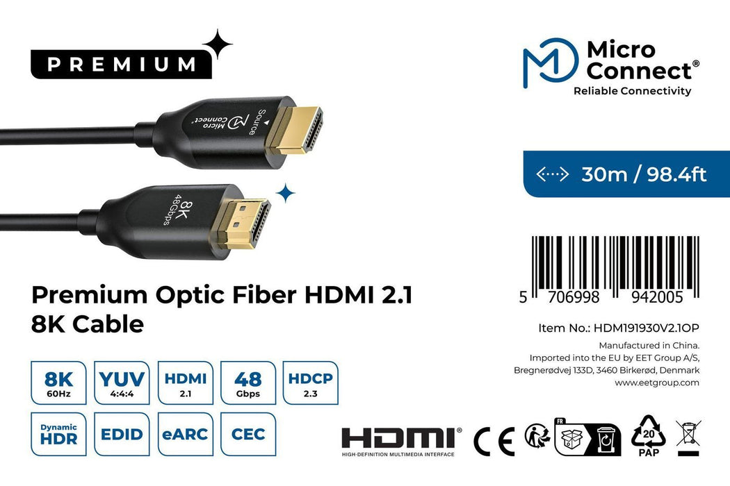 EAN 5706998942005 - Microconnect HDM191930V2.1OP cable HDMI 30 m HDMI tipo A (Estándar) Negro imagen 3