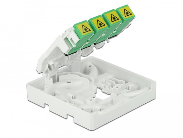 Caja De Conexiones Fo Para Carril Din Delock 4 X Sc Simplex O Lc Duplex