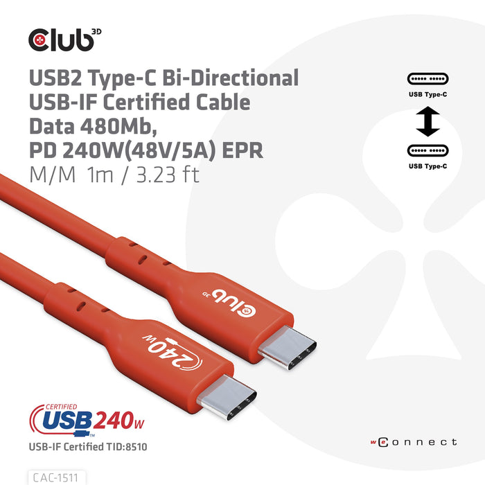 EAN 8719214472627 - CLUB3D CAC-1511 cable USB USB 2.0 USB C Naranja imagen 6
