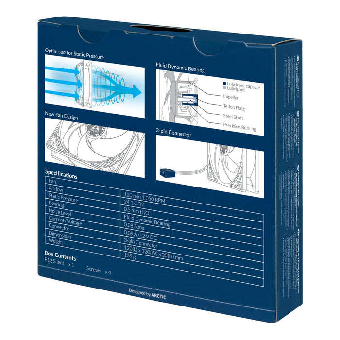EAN 0872767009318 - ARCTIC P12 Silent Carcasa del ordenador Ventilador 12 cm Negro imagen 6