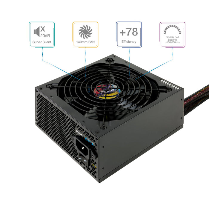 EAN 8433281010314 - TooQ TQAPOLO-750SP unidad de fuente de alimentación 750 W 20+4 pin ATX ATX Negro imagen 2