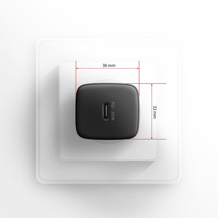 EAN 8595247908315 - Axagon ACU-PD30 kroviklis jungiama tinkl PD 30W, 1x port USB-C, PD3.0/QC3.0/AFC/FCP/Apple Juoda Teléfono  imagen 7