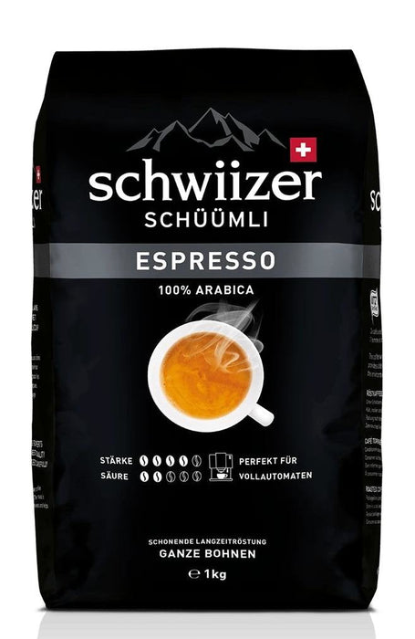 Schwiizer Schüümli Espresso, 100% Arabica Coffee Beans, Mrong Intense, Ideal For Fully Automatic Machines, Mrength 4 5, Medium Roam, Rainforem Alliance, 1 Kg