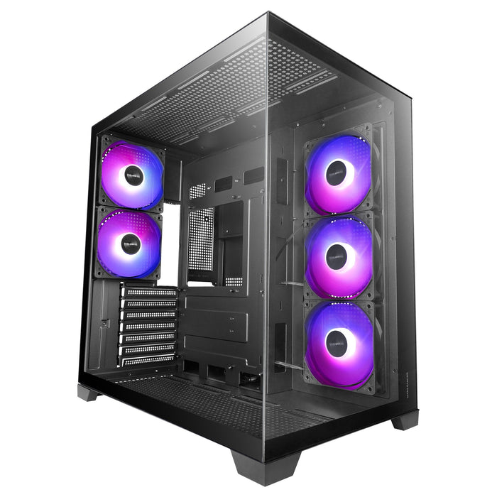 Caja Semitorre Atx Mcvpro Argb Negro Mars Gaming Bahías Int:2x3'5/4x2'5/ 1xusb3.0, 2xusb2.0/ Hd Audio In/Out/ Sin Fuente De Alimentación