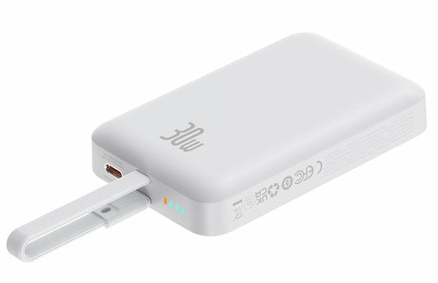 Power Bank Baseus 10000mah 30w Magsafe Magnetic Wireless Mini Fast Charge With Cable Type-C Stellar White P1002210b223-00