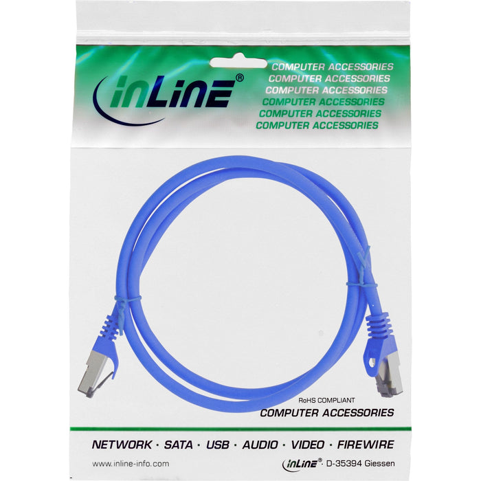 Cable De Red Inline S/Ftp Pimf Cat.8.1 Libre De Halógenos 2000mhz Azul 3m