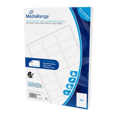 EAN 4260459612872 - MediaRange MRINK150 etiqueta autoadhesiva Permanente Blanco 1200 pieza(s) imagen 3