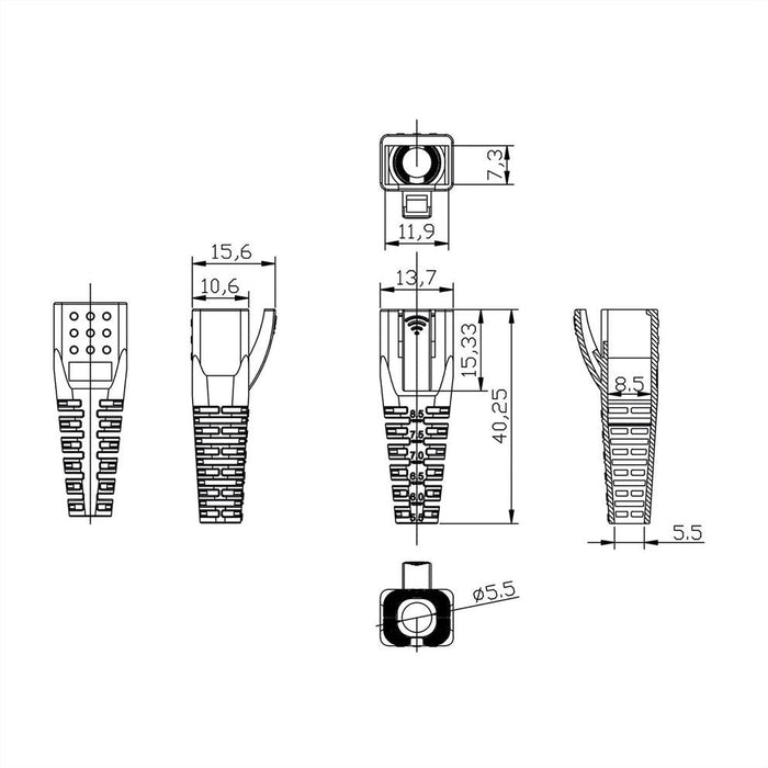 Roline Knickschutztlle Fr Rj-45, 10 Stck, Rot