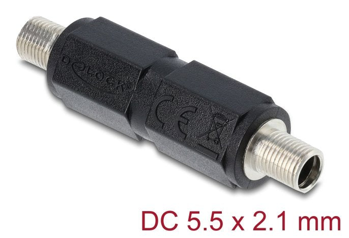 Delock Hohlmacho Adaptador Dc 5,5 X 2,1 Mm Hembra Auf Hembra Con Gewinde Gerade
