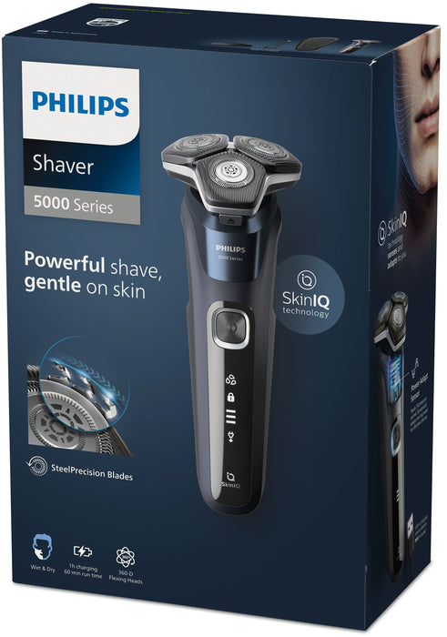 EAN 8720689008037 - Philips SHAVER Series 5000 S5885/35 afeitadora Máquina de afeitar de rotación Recortadora Azul imagen 5