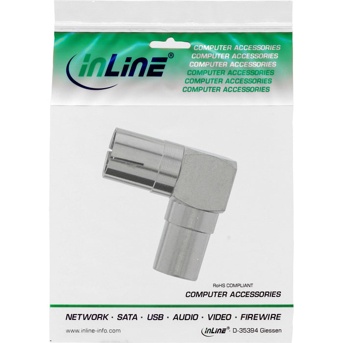 Conector Coaxial De Antena Inline Iec Macho A Hembra En Ángulo De Metal