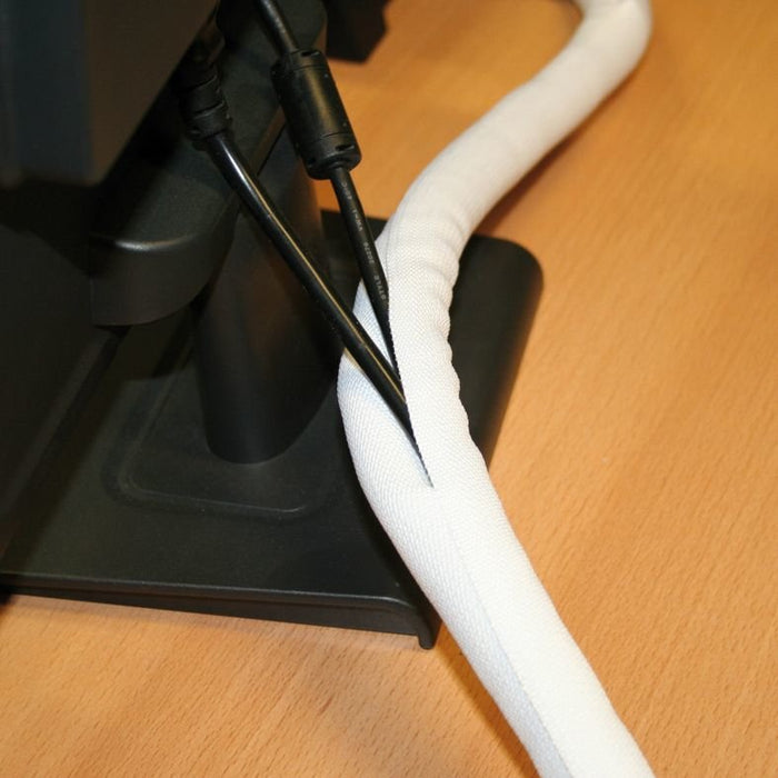 Value Gewebeschlauch Snap Fr Cablebndelung, Wei, 2,5 M