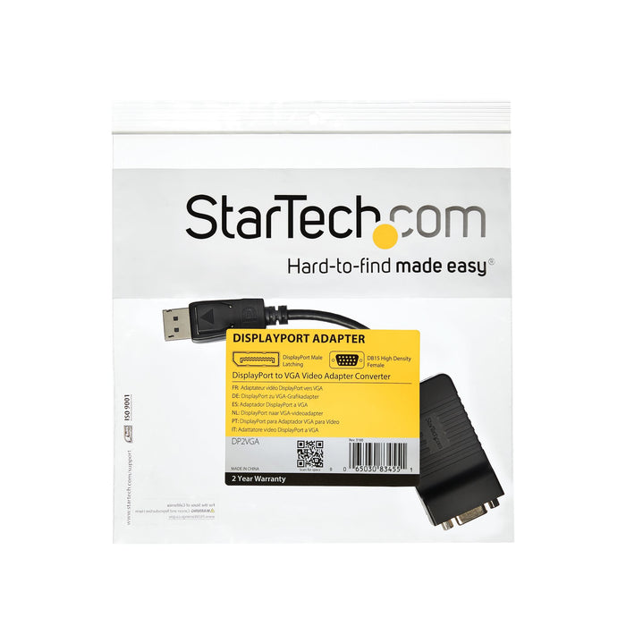 EAN 0065030834551 - StarTech.com DP2VGA adaptador de cable de vídeo 0,08 m VGA (D-Sub) Negro imagen 6