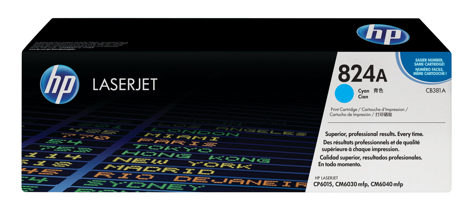 EAN 0882780459120 - HP 824A Cyan Original LaserJet Toner Cartridge cartucho de tóner 1 pieza(s) imagen 1