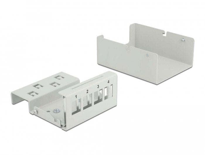 Delock Keystone Patchpanel 4 Port Grau