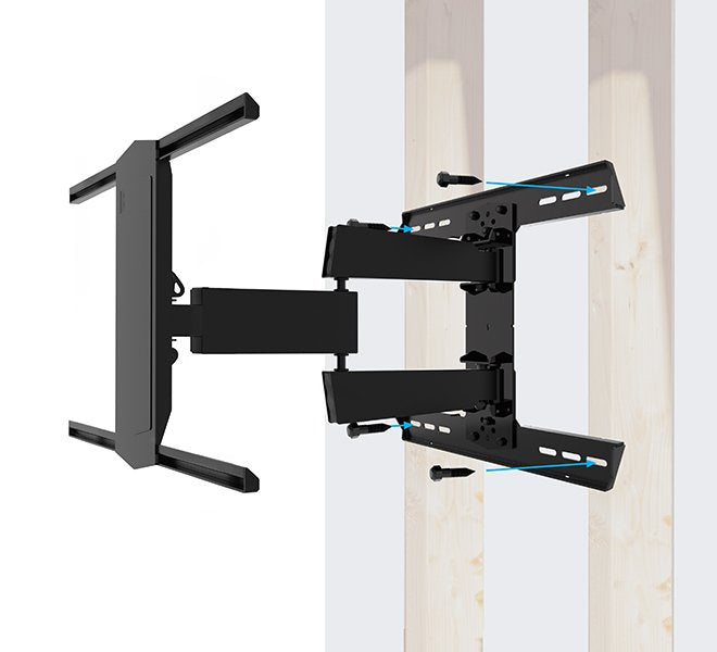 Dual Stud Double Arm Flat  Screen Wall Mount With Tilt &