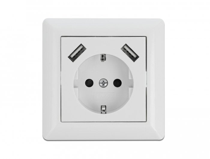 Enchufe Integrado Delock Con 2 Puertos De Carga Usb Tipo A De 2,8 A