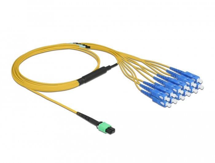 Delock Lwl Cable Mpo Buchse Zu 12 X Sc Simplex Stecker, Singlemode, 9 125 ?M, 2 M