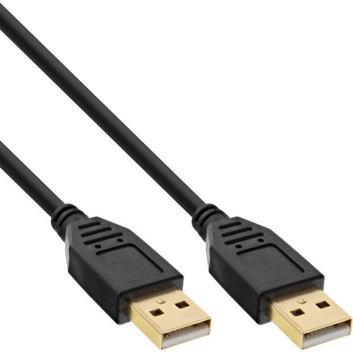 Cable Usb 2.0 Inline, Am/Am, Negro, Contactos Chapados En Oro, 5 M
